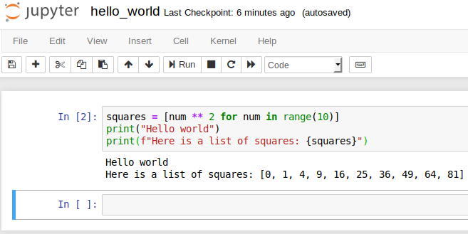 Jupyter notebook with some Python code